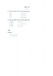 English Worksheet: Number 0-9