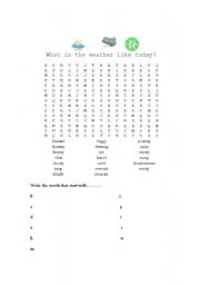 English worksheet: What is the weather like today?