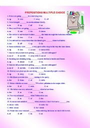 PREPOSITIONS MULTIPLE CHOICE