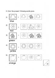 English Worksheet: colour the same picture