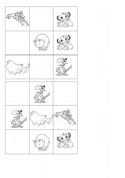 English Worksheet: The Lion King Bingo