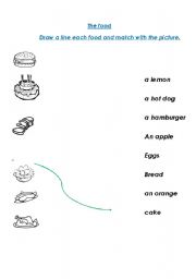English worksheet: the food 