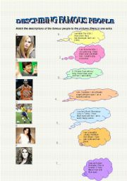 English worksheet: Describing famous people