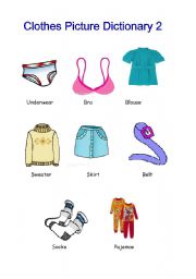 English Worksheet: Clothing Picture Dictionary 2