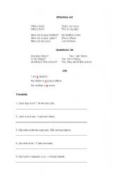English worksheet: Who/How old To be: Question 