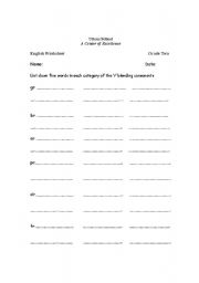 English worksheet: R controlled words