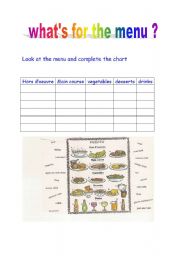 English worksheet: Food