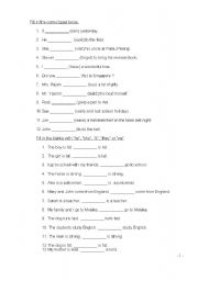 English worksheet: Past Tense, Pronouns & Places Exercise