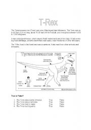 English Worksheet: T-Rex