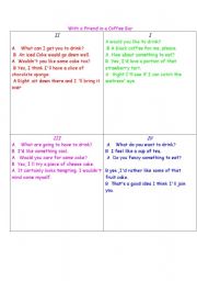 English Worksheet: With a friend in a coffee bar