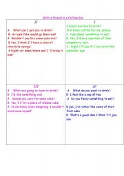 English worksheet: With a friend in a coffee bar