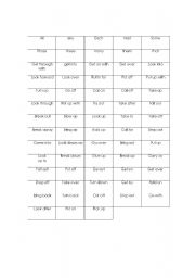 English Worksheet: phrasal verbs work sheet