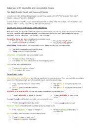 English Worksheet: Adjectives with Countable and Uncountable Nouns