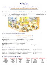 English Worksheet: My house