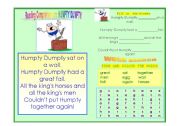 English Worksheet: HUMPTY DUMPTY