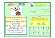 English worksheet: HUMPTY DUMPTY