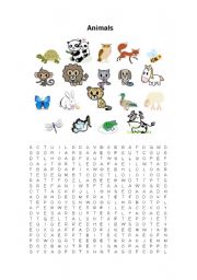 English worksheet: Find the animals