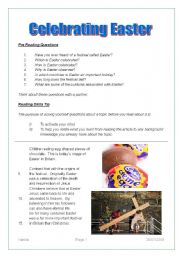 English worksheet: Celebrating Easter