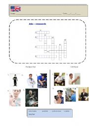 English worksheet: Jobs - crossword