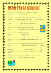 English Worksheet: verb tense review