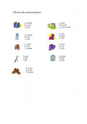 English worksheet: clothes