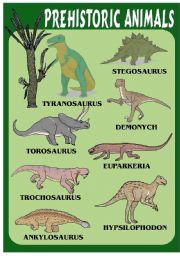 PREHISTORIC ANIMALS 1 - ESL worksheet by alekoty PREHISTORIC ANIMALS 1 - ESL worksheet by alekoty