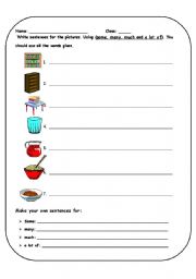 English Worksheet: some, any, much ,a lot of