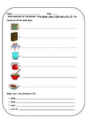 English worksheet: some, any, much ,a lot of