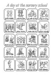 English Worksheet: A day in a nursery school. (Past tense and time)