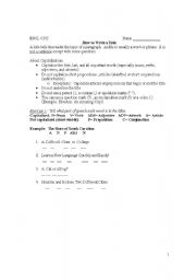 English worksheet: How to Write a Title