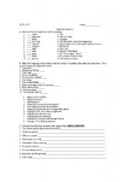 English Worksheet: Gerunds and Infinitives Part 1