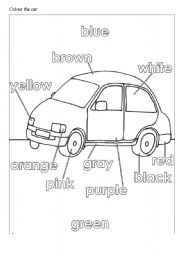 English Worksheet: Car