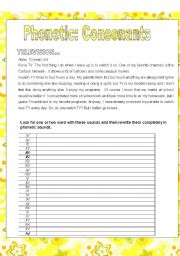 English Worksheet: phonetic: Consonants