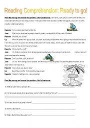 English Worksheet: READING COMPREHENSION: READY TO GO!