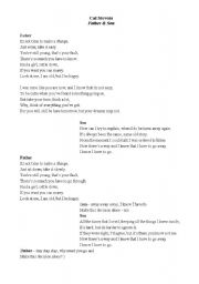 English Worksheet: Song Father and Son