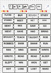 English Worksheet: Domino - Past simple (B&W  version- Editable)