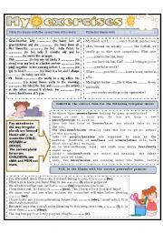 English Worksheet: MY EXERCISES