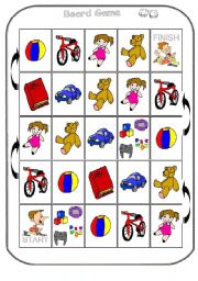 English Worksheet: toys boardgame