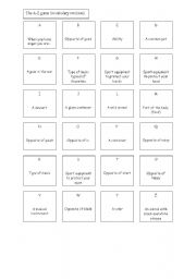 English worksheet: The A-Z game