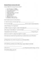 English Worksheet: Idioms connected with crime and the law