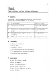 English worksheet: Greetings and titles