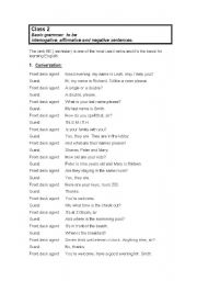 English worksheet: to be