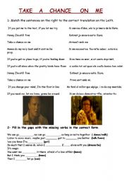 English Worksheet: Mama Mia!!! Take a chance on me