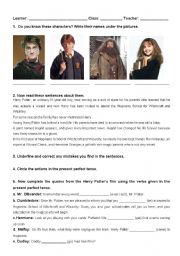 English Worksheet: Harry Potter and the present perfect