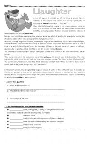 English Worksheet: lAUGHTER