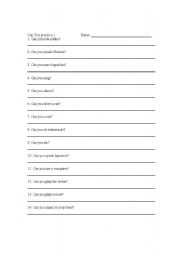 English Worksheet: Can you worksheet