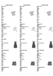 Clothes vocabulary