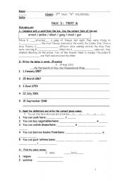 English Worksheet: Test: Past Simple & Past Continuous