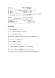 English Worksheet: present continuous exercises