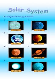 English Worksheet: Solar System Pictionary